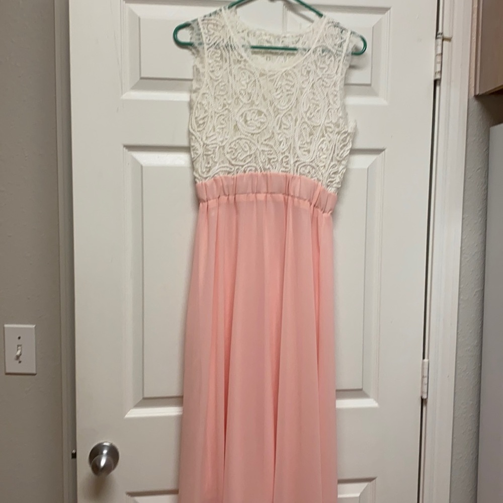 Stunning lace and chiffon dress